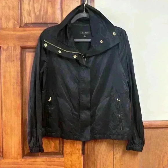 Talbots Black Jacket Zipper & Snaps 2 Zip Pockets Size M - Picture 15 of 15